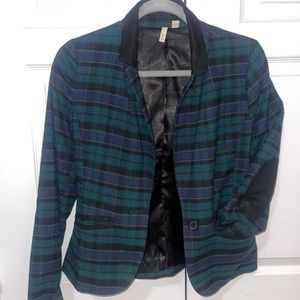 Gently used business casual blazer with patched elbows.
